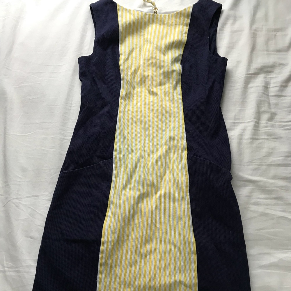 Ivy & blue dress navy with yellow and white strips